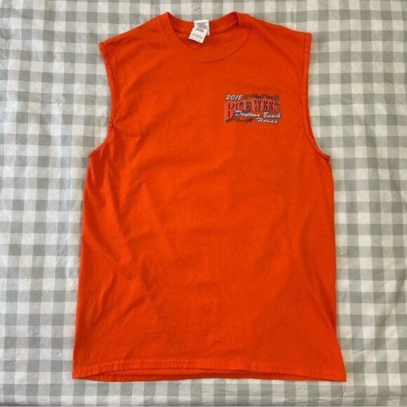 2018 Bike Week Daytona beach muscle graphic muscle t-shirt orange unisex medium - Picture 10 of 11